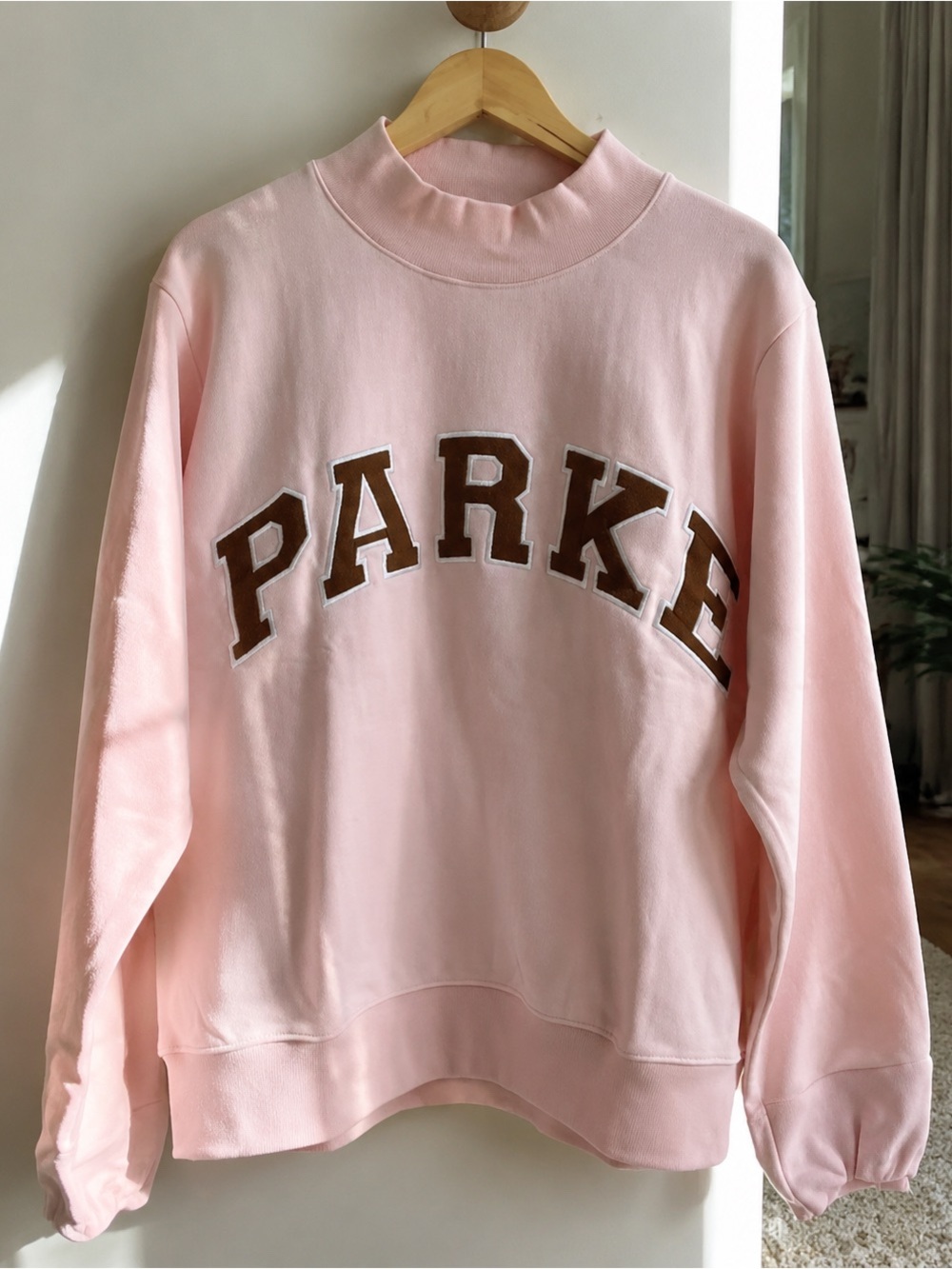 Parker Pink Mock-Neck Sweatshirt